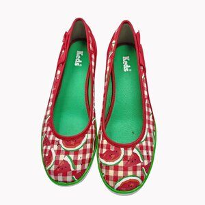 Keds Womens size 10m Watermelon Print Ballet Flats Red Green